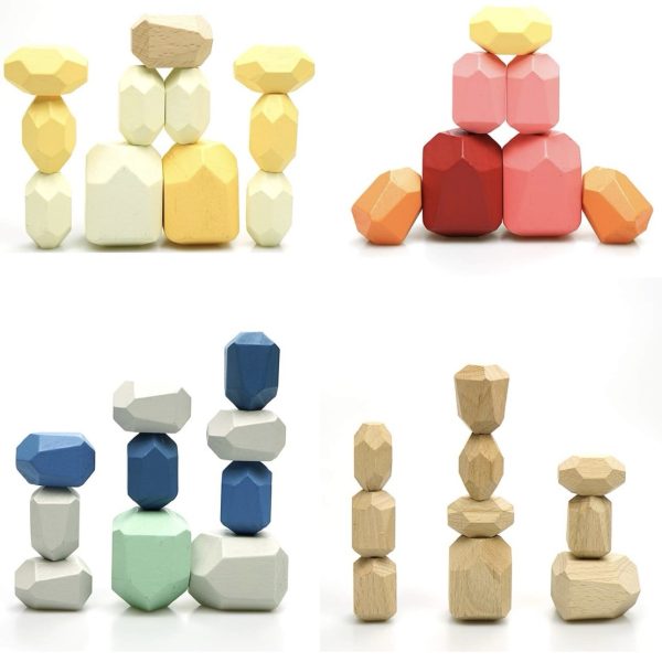 36PCS Wooden Balancing Stacking Stones Rocks