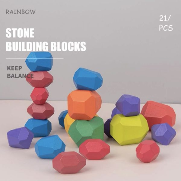 21PCS Wooden Balancing Stacking Stones Rocks