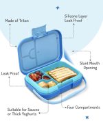 Bonfino ABS Bento Lunch Box-Blue With Handle - Image 2