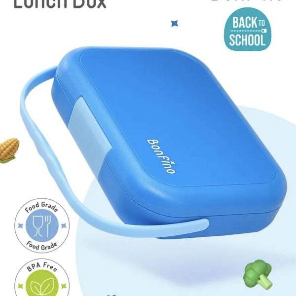 Bonfino ABS Bento Lunch Box-Blue With Handle