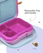 Bonfino ABS Bento Lunch Box-Pink With Handle - Image 4