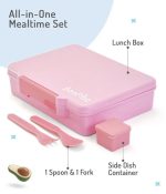 Bonfino Lunch Box with Cutlery and side dish container-Pink - Image 3