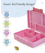 Bonfino Lunch Box with Cutlery and side dish container-Pink