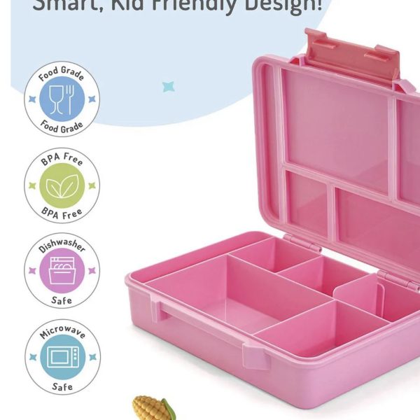 Bonfino Lunch Box with Cutlery and side dish container-Pink