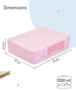 Bonfino Lunch Box with Cutlery and side dish container-Pink - Image 6