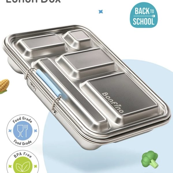 Bonfino Stainless Steel Bento Lunch Box-Blue