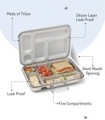 Bonfino Stainless Steel Bento Lunch Box-Gray - Image 6