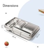 Bonfino Stainless Steel Bento Lunch Box-Gray - Image 4